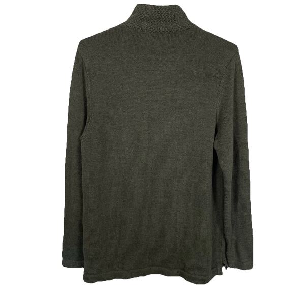 Carbon 2 Cobalt 1/4 Zip Sweater Mens Large Olive Rib Knit Textured Preppy Casual - Picture 2 of 11